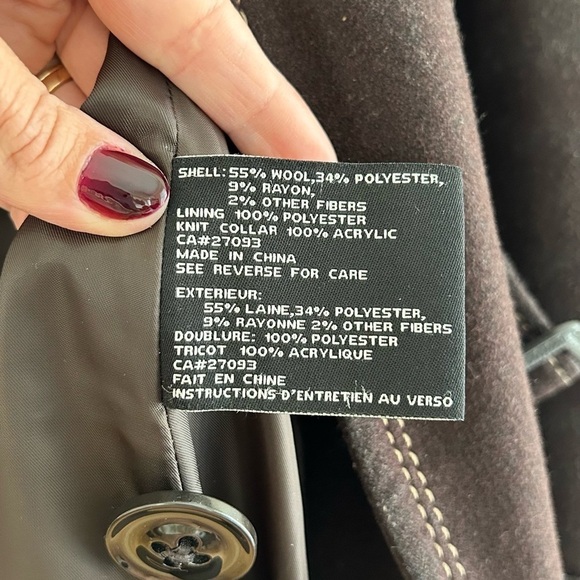 Y2K wool fitted military style trench coat - Picture 8 of 11